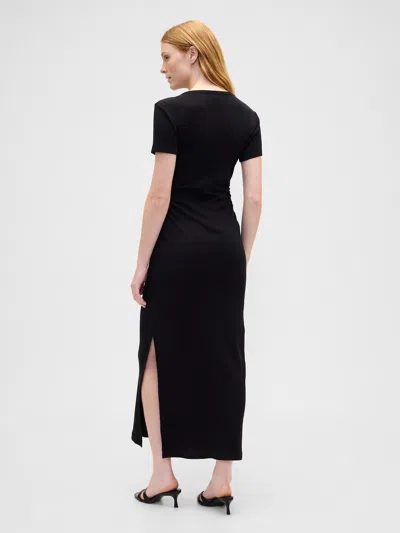 Gap Factory Ribbed T-shirt Maxi Dress In Black