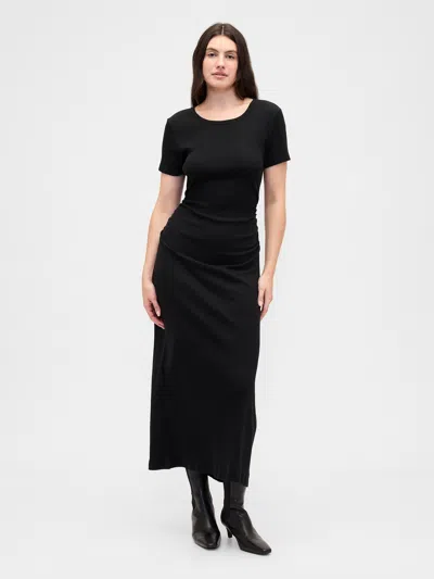 Gap Factory Ribbed T-shirt Maxi Dress In Black