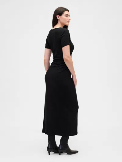 Gap Factory Ribbed T-shirt Maxi Dress In Black