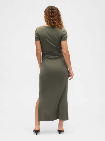 Gap Factory Ribbed T-shirt Maxi Dress In Green