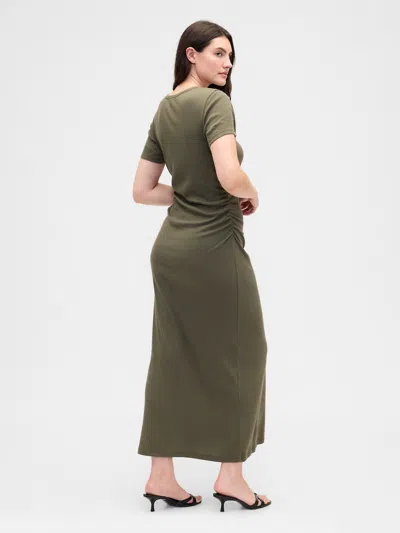 Gap Factory Ribbed T-shirt Maxi Dress In Green