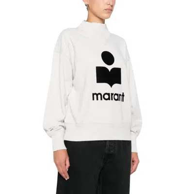 Isabel Marant Étoile Isabel Marent Etoile Moby Flock Logo Sweatshirt In Neutral