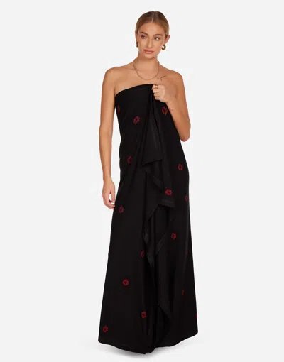 Lauren Moshi Beverly Red Crystal Lips In Black