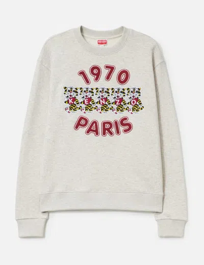 Kenzo ' Wild Tiger' Embroidered Sweatshirt In White