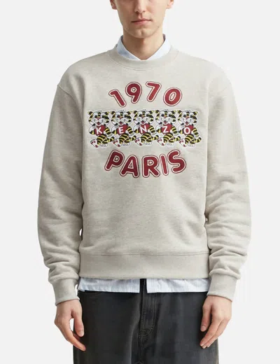 Kenzo ' Wild Tiger' Embroidered Sweatshirt In White