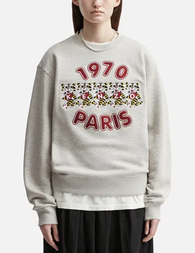 Kenzo ' Wild Tiger' Embroidered Sweatshirt In White