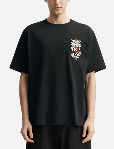 Kenzo Wild Tiger Motif Embroidered On The Chest Oversized T-shirt In Black