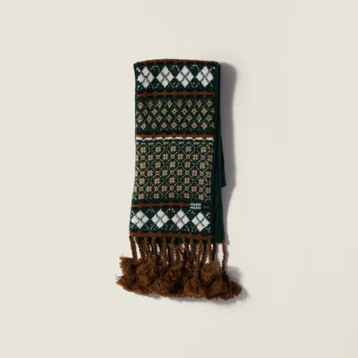 Miu Miu Wool And Cashmere Scarf In Multi