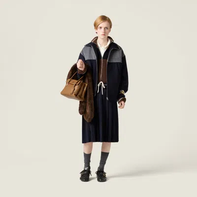 Miu Miu Embroidered-logo Zipped Sweatshirt In Black