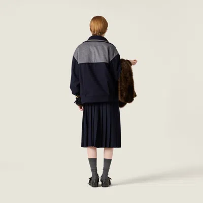 Miu Miu Embroidered-logo Zipped Sweatshirt In Black