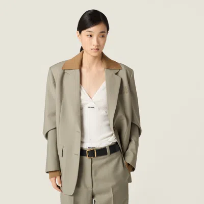 Miu Miu Kid Mohair Pants In Green