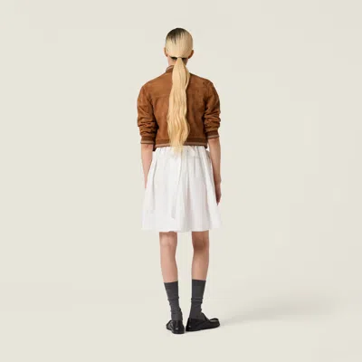Miu Miu Suede Blouson Jacket In Brown