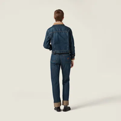 Miu Miu Denim Blouson Jacket In Blue