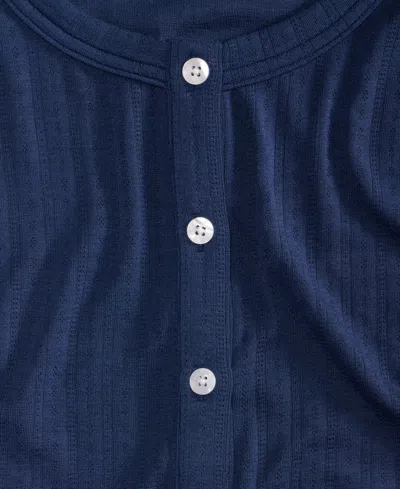 State Of Day Women's 3-piece Long-sleeve Cardigan, Top And Pants Pajama Set, Macy's Exclusive In Blue