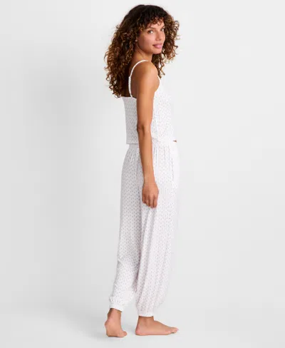 State Of Day Women's 3-piece Long-sleeve Cardigan, Top And Pants Pajama Set, Macy's Exclusive In White