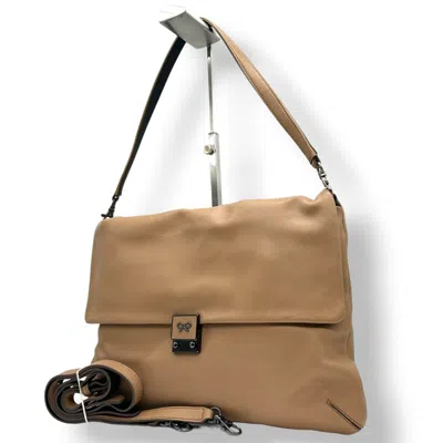Pre-owned Anya Hindmarch Beige Leather Handbag Shoulder Bag () In Sand