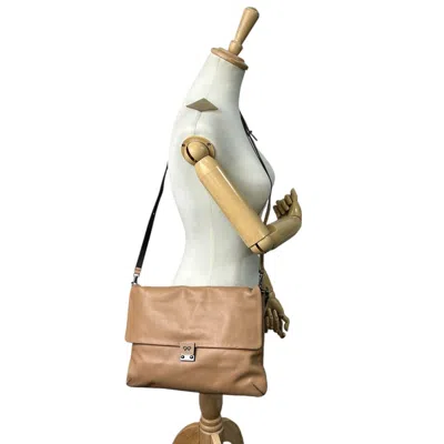 Pre-owned Anya Hindmarch Beige Leather Handbag Shoulder Bag () In Sand