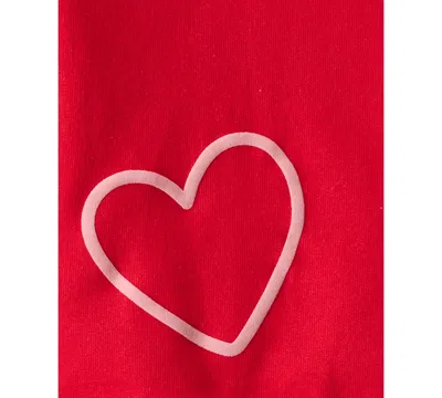 Carter's Baby Girls 2-piece Heart French Terry T-shirt And Pants Set In Red