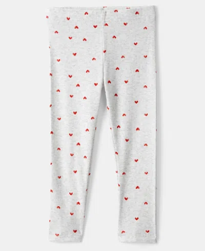 Carter's Girls Toddler 2t-5t 2-piece Valentine's Day Long-sleeve T-shirt And Leggings Set In Red