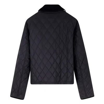 Burberry Women Nylon Jacket With Stitching In Black