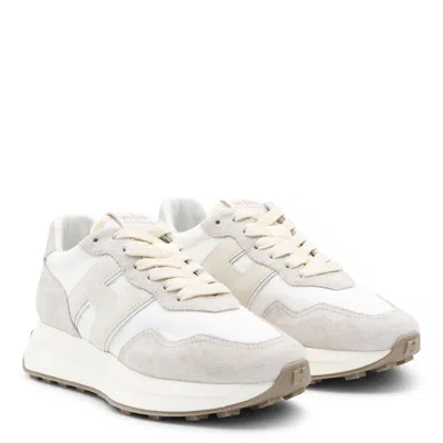 Hogan Low Top Sneakers Suede Panels Rubber Sole In White