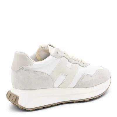 Hogan Low Top Sneakers Suede Panels Rubber Sole In White