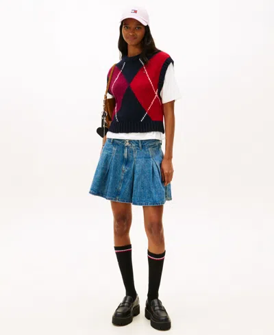 Tommy Jeans Women's Pleated Mini Skirt In Blue