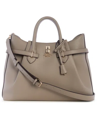 Guess Yesba Girlfriend Large Satchel Bag In Brown
