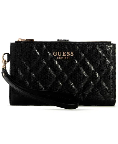 Guess Isemay Double Zip Organizer Wallet In Black