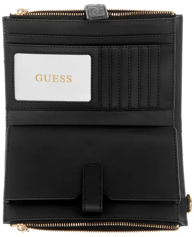 Guess Isemay Double Zip Organizer Wallet In Black