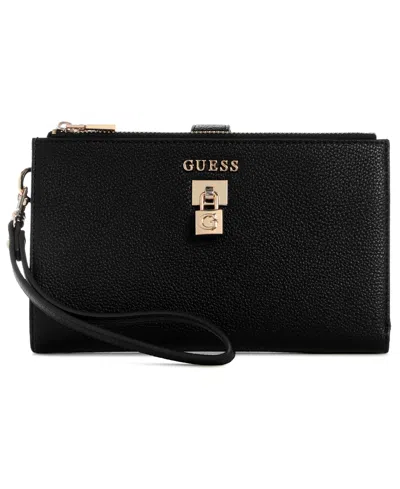 Guess Yesba Double-zip Organizer Wallet In Black