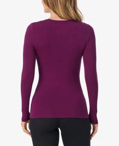 Cuddl Duds Softwear With Stretch Long-sleeve Layering Top In Purple