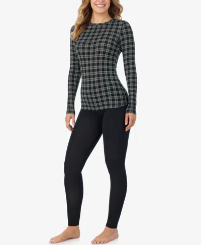 Cuddl Duds Softwear With Stretch Long-sleeve Layering Top In Black