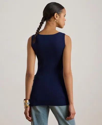 Ralph Lauren Women's Rib-knit Sleeveless Sweater In Blue