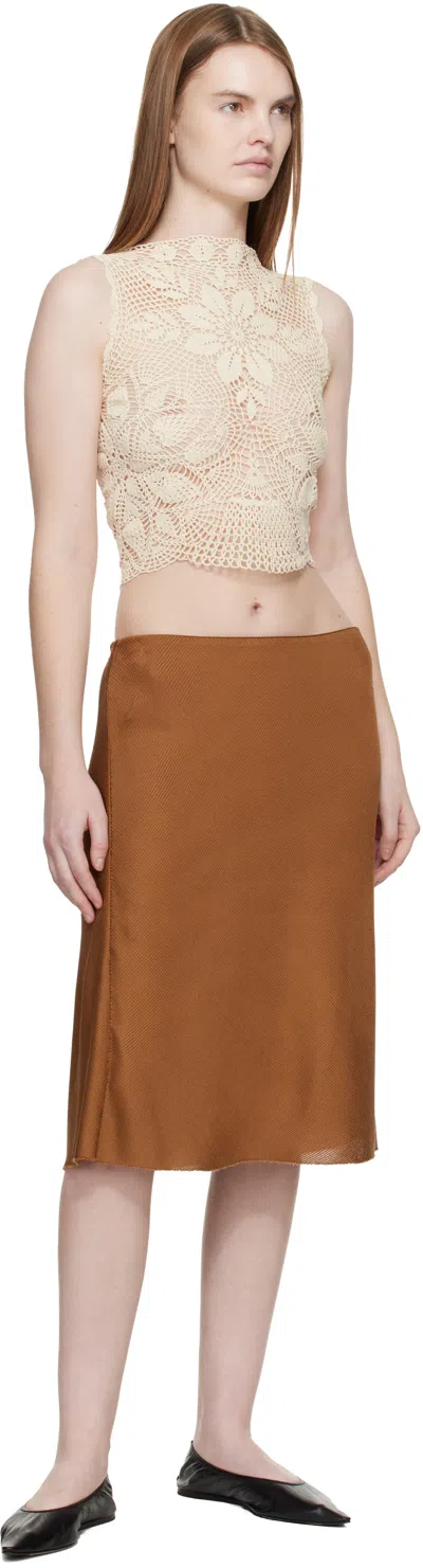 Magda Butrym Off White Lace Crochet Round-neck Top In Neutral