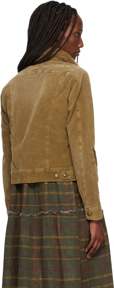 R13 Khaki Skinny Trucker Jacket