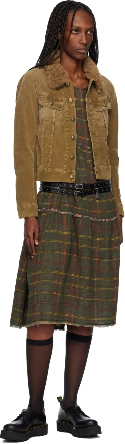 R13 Khaki Skinny Trucker Jacket