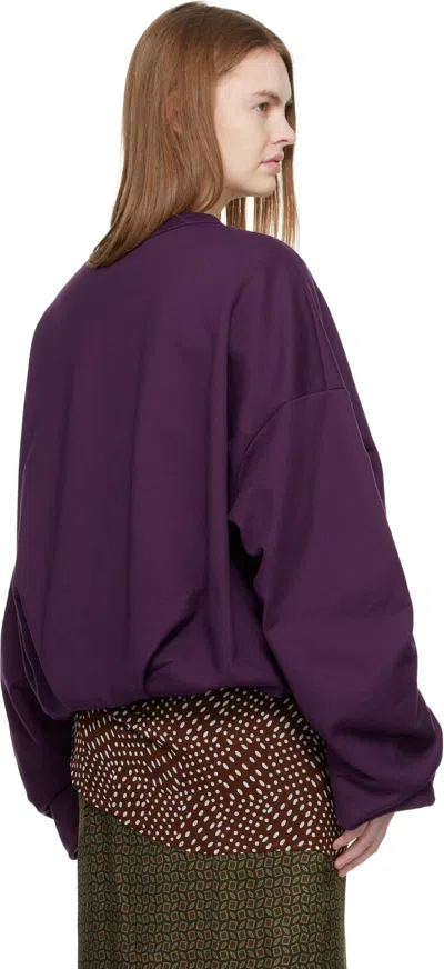 Dries Van Noten Purple Draped Sweatshirt In Purple