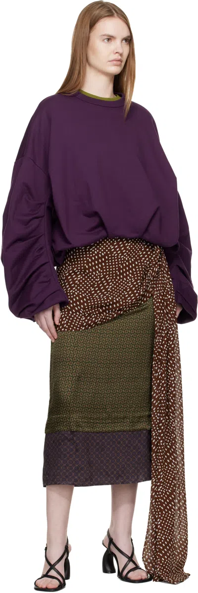 Dries Van Noten Purple Draped Sweatshirt In Purple