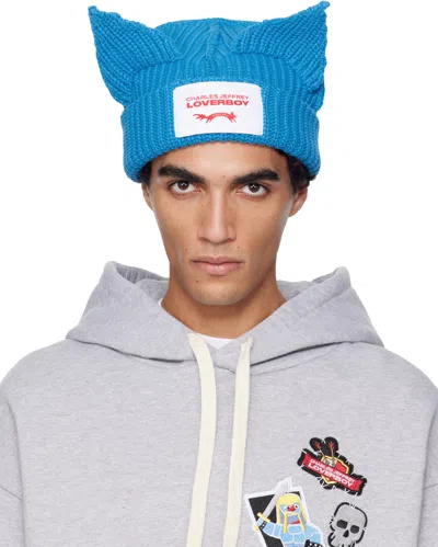 Charles Jeffrey Loverboy Blue Chunky Ears Beanie In Blue