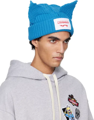 Charles Jeffrey Loverboy Blue Chunky Ears Beanie In Blue