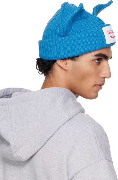 Charles Jeffrey Loverboy Blue Chunky Ears Beanie In Blue