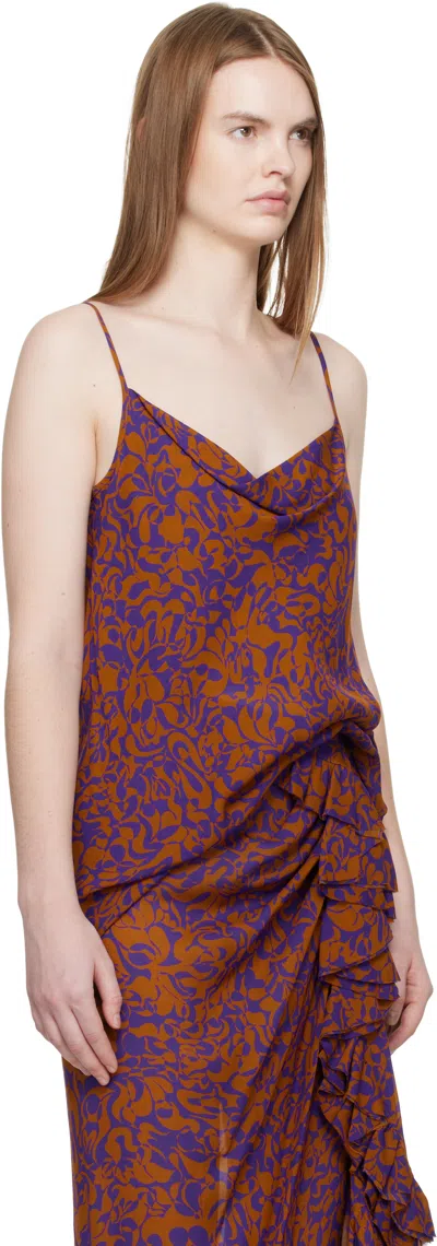 Dries Van Noten Purple & Orange Pattern Camisole In Multi