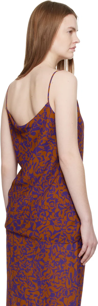 Dries Van Noten Purple & Orange Pattern Camisole In Multi