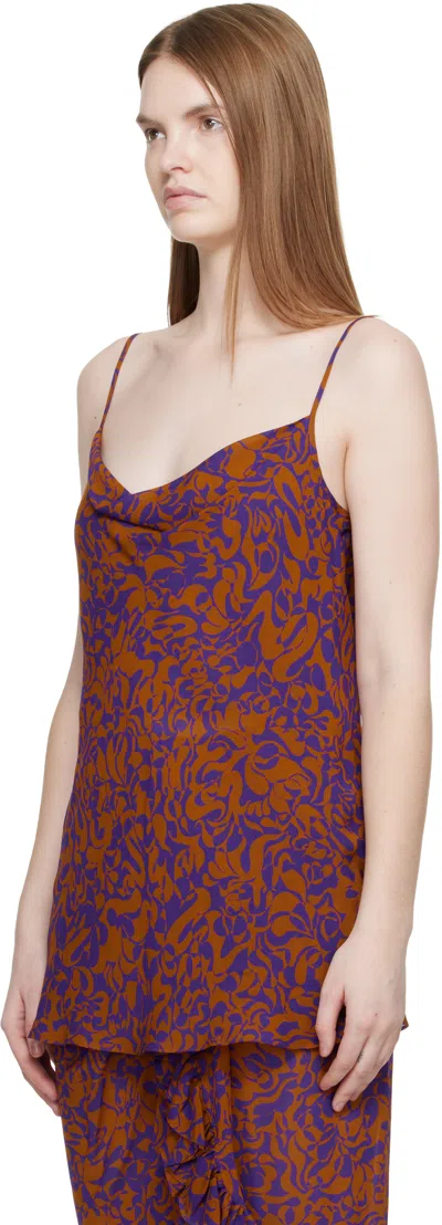 Dries Van Noten Purple & Orange Pattern Camisole In Multi