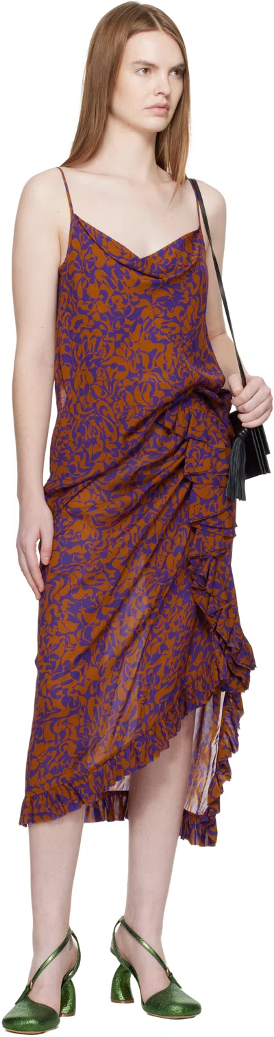 Dries Van Noten Purple & Orange Pattern Camisole In Multi
