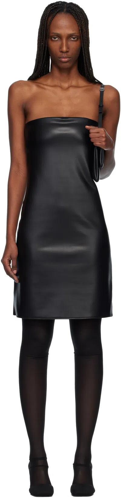 Courrèges Strapless Mini Dress With Back Strap Detail In Black