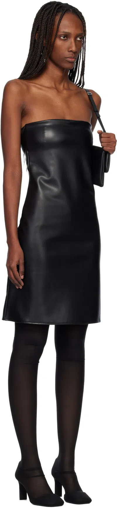 Courrèges Strapless Mini Dress With Back Strap Detail In Black