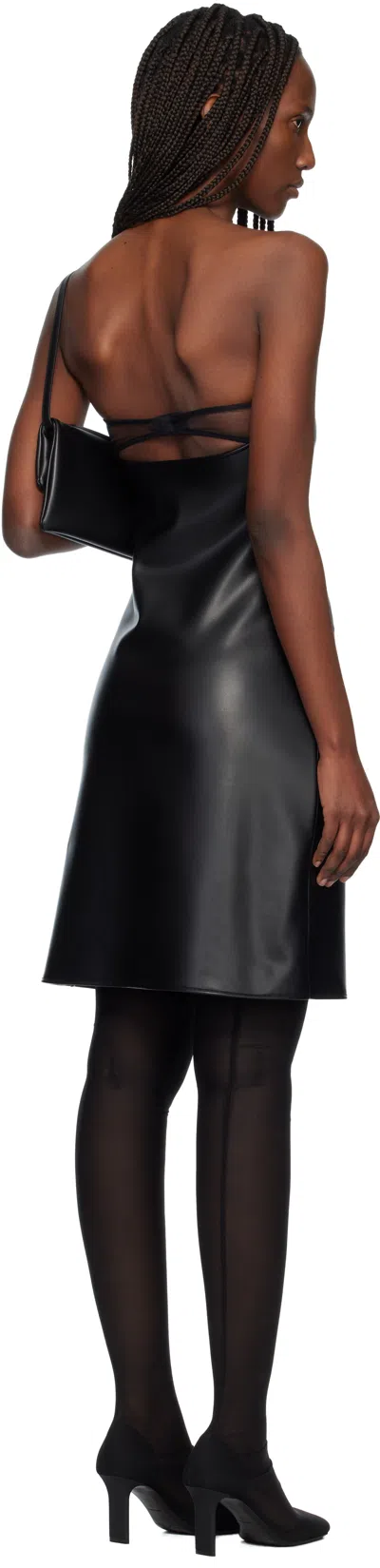 Courrèges Strapless Mini Dress With Back Strap Detail In Black