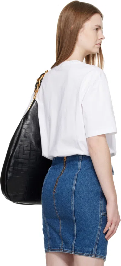 Balmain White Boxy ' Paris' Brush Print T-shirt In White